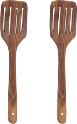 Amaze Shoppee Wood Compact Handmade Flip/Spatula/Ladle for Cooking Mixing Spatula(Pack of 2)