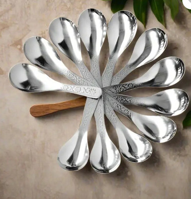 Fanqew Masala Stainless Steel Spoon Disposable Stainless Steel Measuring Spoon Set(Pack of 12)