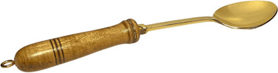 A & H ENTERPRISES Brass Big Set of 1 piece,Serving Spoon with Wooden Handle ,13.5 Inch Brass Serving Spoon(Pack of 1)
