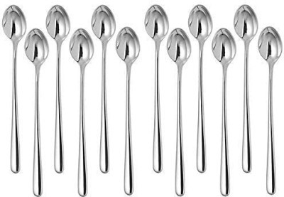 Avibazar Long Handle Spoon Set Tea Spoon (Pack of 12) Stainless Steel Ice-cream Spoon Set(Pack of 12)