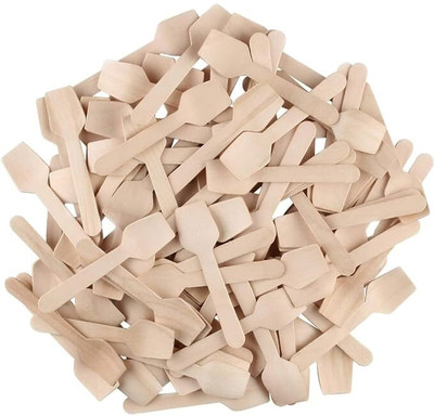 DTD Disposable Wooden Table Spoon, Ice-cream Spoon for Home, Party Disposable Wooden Ice-cream Spoon Set(Pack of 100)