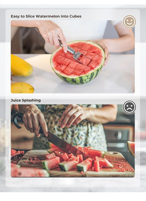 JYORESHA Cutter Slicer Tool 2-in-1 Stainless Steel Watermelon Fork Slicer Stainless Steel Table Spoon(Pack of 1)
