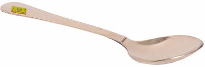 Shivshakti Arts Handmade Pure Brass Spoon Hammered Designed Dinnerware Purpose Length-18 cm Brass Serving Spoon(Pack of 1)