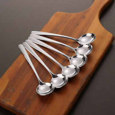 ARSCART Rounded shape Stainless Steel Soup Spoon Set(Pack of 6)