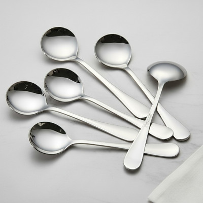 AVISTRA Soup spoon ! stainless steel soup spoon ! serving soup spoon , table soup spoon Stainless Steel Soup Spoon, Serving Spoon Set(Pack of 6)