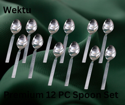 WEKTU Premium Spoon/Stainless Steel/Tea/Table/Soup/Desert/Dinner/12PC49 Stainless Steel Table Spoon Set(Pack of 12)