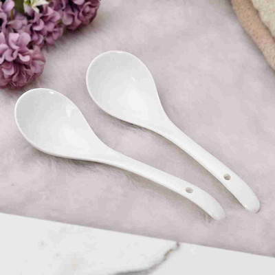 Armin Ceramic Soup Spoon Set (Pack of 2) Ceramic Serving Spoon Set(Pack of 2)