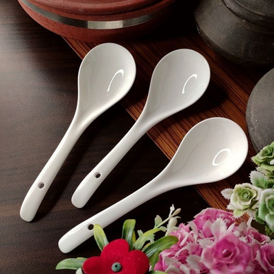 Kriti Traders Serving Spoon, Ceramic Long Handled Serving Spoons Tableware, Rice Serving Spoon Ceramic Serving Spoon Set(Pack of 3)
