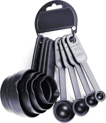 GOLDINKS Black 8 pcs Spoon Measuring Cup Set Plastic Measuring Spoon Set Plastic Measuring Spoon Set(Pack of 8) GOLDINKS Black 8 pcs Spoon Measuring Cup Set Plastic Measuring Spoon Set Plastic Measuring Spoon Set(Pack of 8)