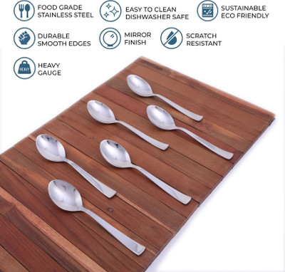 CHEFORRA Stainless Steel Tea Spoon for Tea, Coffee, Sugar & Spices I Set of 6 I Stainless Steel Tea Spoon Set(Pack of 6)