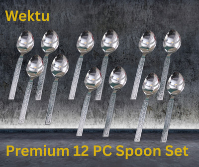 WEKTU Premium Spoon/Stainless Steel/Tea/Table/Soup/Desert/Dinner/12PC34 Stainless Steel Table Spoon(Pack of 1)