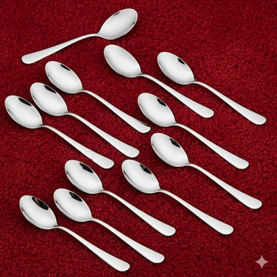 Haniza stainless steel tea spoon 12 Stainless Steel Tea Spoon Set(Pack of 12)