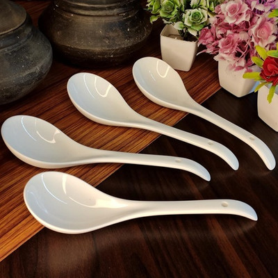 Kriti Traders Serving Spoon Ceramic Long Handled Serving Spoons Ceramic Tableware Piece Ceramic Serving Spoon Set(Pack of 4)