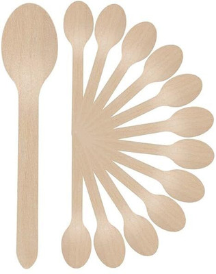 THE HUNGER BLAST Disposable Wooden Ice-cream Spoon Set(Pack of 50)