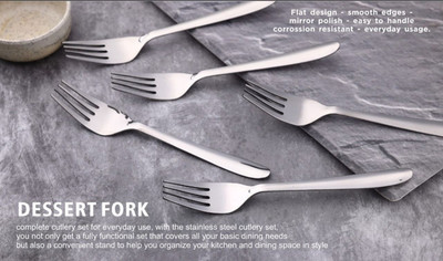 HARI SALES Dessert Fork 12pcs Stainless Steel Table Spoon Set(Pack of 12)