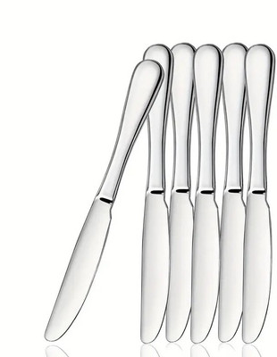 Haniza 6 BUTTER KNIFE Stainless Steel Serving Spoon Set(Pack of 6)