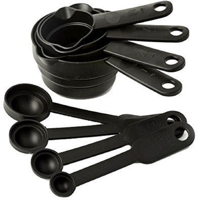 SHOPAIS Premium Baking Measurement Measuring Cups and Spoons Set - 8 Pieces Set Plastic Measuring Spoon Set(Pack of 8)