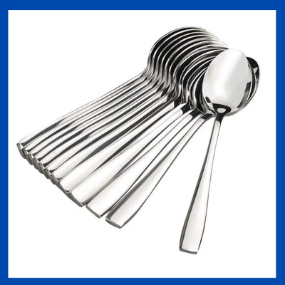 GiftPlaza Abira Collection 12 PIece Table Spoon Stainless Steel Tea Spoon, Table Spoon, Sugar Spoon, Ice-cream Spoon Set(Pack of 12)