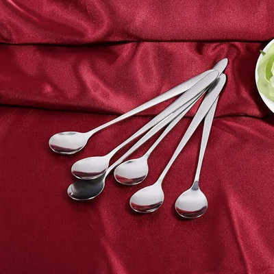 ARSCART EXCLUSIVE ADDITION LONG HANDLE SPOON SET Stainless Steel Ice-cream Spoon Set(Pack of 6)