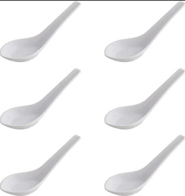 merdwal Pure Melamine Soup Spoons Melamine Soup Spoon Set(Pack of 6)