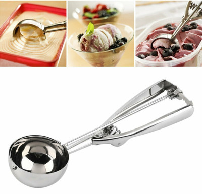 Prachi Easy Handheld Multi Use Stainless Steel Ice Cream Scooper Melon Scoop-1 pc Stainless Steel Ice-cream Spoon(Pack of 1)