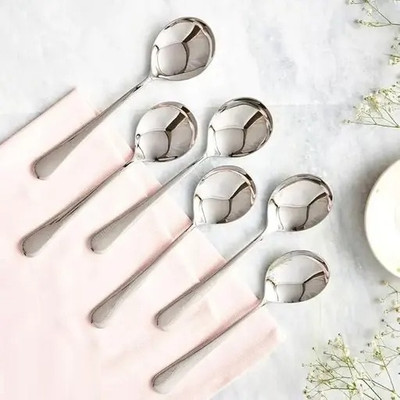 caridge Best Soup Spoons Set of 6 Stainless Steel Stainless Steel Soup Spoon Set(Pack of 6)