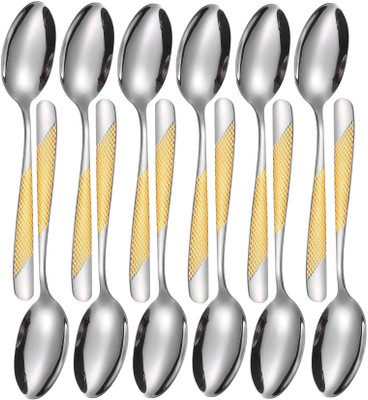OICIA Gold Dinnerware Spoon, Soup Spoons, Cereal Spoons, Dinner Spoon, Eating Spoons Stainless Steel Table Spoon Set(Pack of 12)