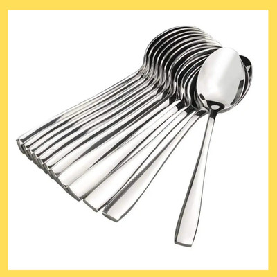 GiftPlaza 12 Pcs Dinner Spoons, Spoon set combo,16 cm, Spoons for dining, Impress design Stainless Steel Tea Spoon, Table Spoon, Sugar Spoon, Dessert Spoon Set(Pack of 12)