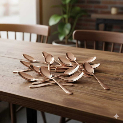 Heimora Stainless Steel Table Spoon, Salad Spoon Set(Pack of 6)