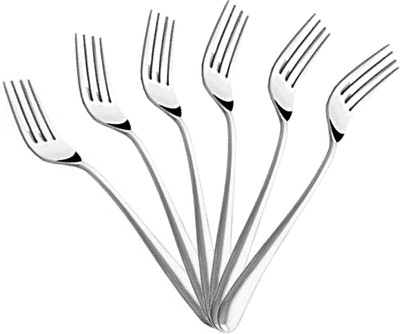 Fanqew 6 dinner fork Disposable Stainless Steel Dessert Spoon Set(Pack of 6)