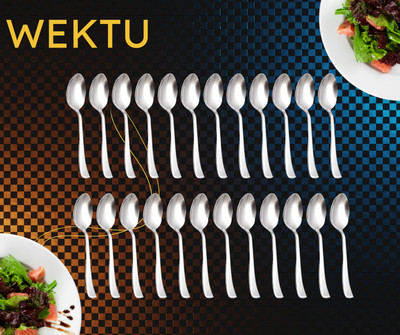 WEKTU Stainless Steel Premium Table Spoon/24PC/Food Grade Pass/139 Stainless Steel Table Spoon(Pack of 1)