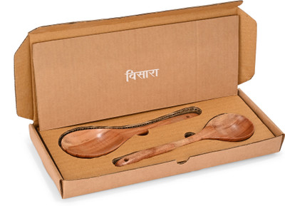 visaara handicraft Disposable Wooden Table Spoon Set(Pack of 2)