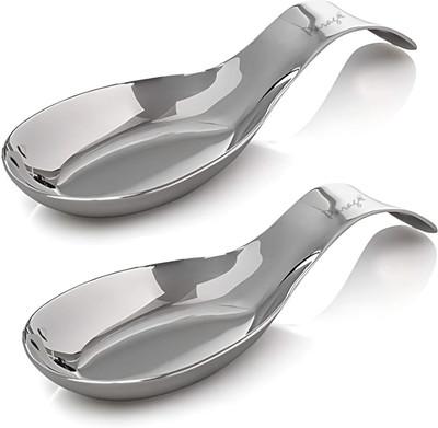 Parage 2 Pieces Spoon Rest for Home & Kitchen, Platform and Dining Table Stainless Steel Table Spoon Set(Pack of 2)