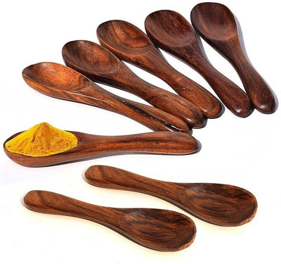 S F ENTERPRISES Wooden Small Spoon, Tableware & Dinnerware & Kitchen used Spoons Wooden Coffee Spoon, Sugar Spoon, Soup Spoon, Ice-cream Spoon, Salad Spoon, Table Spoon Set(Pack of 12)
