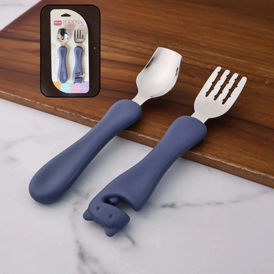 supermom Foodie Stainless Steel Spoon & Fork Set – Durable, Elegant Design (2 Pc Set) Stainless Steel Table Spoon Set(Pack of 2)
