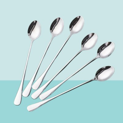 Convay 6 Long Handle Spoon Stainless Steel Ice Tea Spoon Set(Pack of 6)