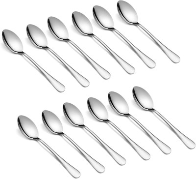 CRING 12 tea spoon set Disposable Stainless Steel Ice Tea Spoon, Coffee Spoon, Cream Spoon, Ice Tea Spoon, Tea Spoon Set(Pack of 12)