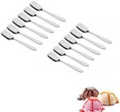 Convay Stainless Steel Ice-cream Spoon Set(Pack of 12)