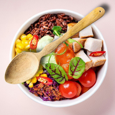 InsTook Wooden Cooking Spoons and Serving Spoon (2pcs 1 set )Non Stick Kitchen Utensil Wooden Serving Spoon Set(Pack of 2)