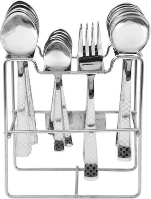 BLLUEX Stainless Steel Empress 24 Pcs Cutlery Set for Dining Spoons Disposable Stainless Steel Cutlery Set(Pack of 24)