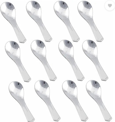 Fanqew Masala Stainless Steel Spoon Disposable Stainless Steel Measuring Spoon Set(Pack of 12)