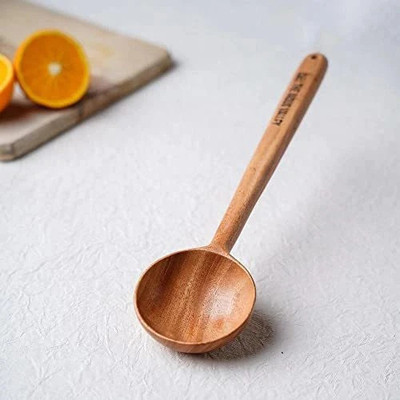 The Indus Valley Neem Round Flip/Spatula/Ladle for Cooking/- 30cm Wooden Serving Spoon(Pack of 1)