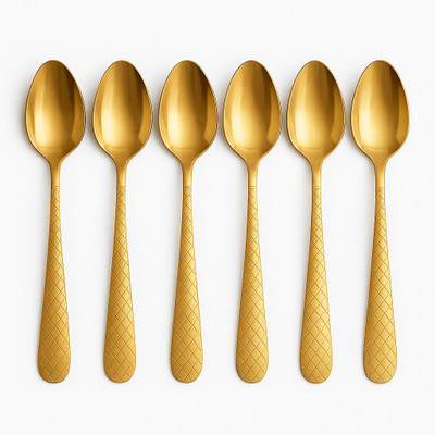 SAYAN HALDER SHOP spoon Disposable Stainless Steel Table Spoon Set(Pack of 6)
