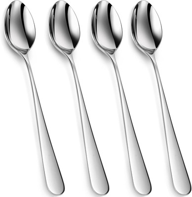 Haniza 4 long handle spoon Stainless Steel Cream Spoon Set(Pack of 4)