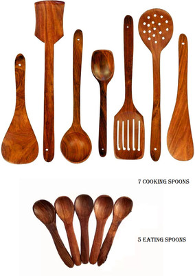 DECORASIA 100% PREMIUM NEEM WOOD SPOON ECO FRIENDLY PRODUCT Wooden Measuring Spoon Set(Pack of 12)