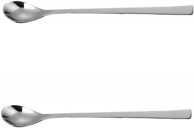Dynore 2 Pcs Soda Spoons/Horlicks Spoon/Milkshake Spoon/Bar Spoon Steel Table Spoon Set(Pack of 2)