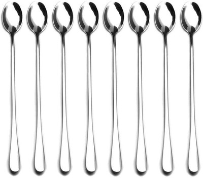 ARSCART Design Shining Longe Handle Stainless Steel Coffee Spoon Set(Pack of 8)