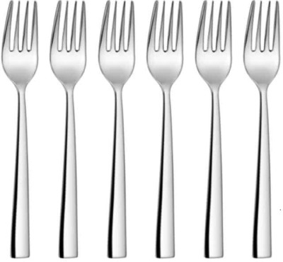 NURIOR Stainless Steel Forks Set of 6 - Fork Spoon Set for Home and Kitchen Disposable Stainless Steel Table Spoon Set(Pack of 6)