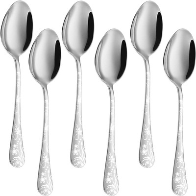 OICIA a1_Rainbow _, Dinner Spoons Set for Dining table, Flatware Spoon Set Stainless Steel Table Spoon Set(Pack of 6)