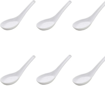 VVSH Unbreakable Pure Melamine Soup Spoons (13.5 cm) Melamine Soup Spoon Set(Pack of 6)